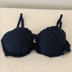 Pink/Victoria Secret Navy Blue Push-Up Bra